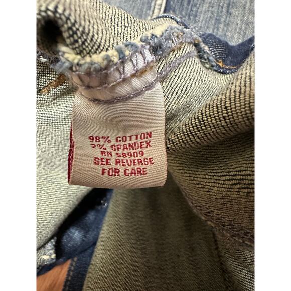 Reba Studded Denim Jacket Genuine Leather Trim Western Style Size Small NWT - Picture 13 of 13